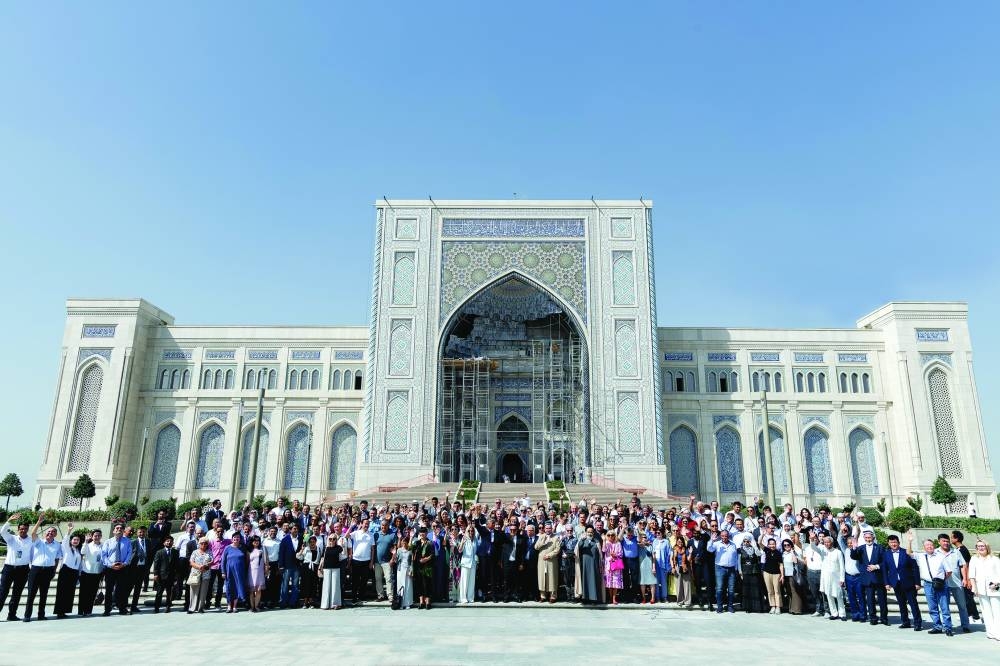 A recent gathering of more than 300 participants from 35 countries seen here in front of the Center for Islamic Civilization praised Uzbekistan for its investment in the Center project.