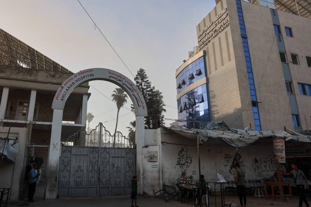 This picture shows the Al-Ahli Arab hospital, also known as the Baptist hospital, in Gaza City on August 26, 2025 (AFP)