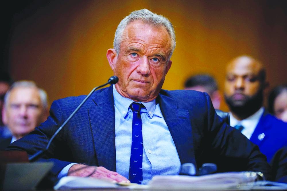 Health and Human Services Secretary Robert Kennedy Jr. appears before the Senate Finance Committee at the Dirksen Senate Office Building on September 04, 2025 in Washington, DC. The committee met to hear testimony on President Trump's 2026 health care agenda.   (AFP)