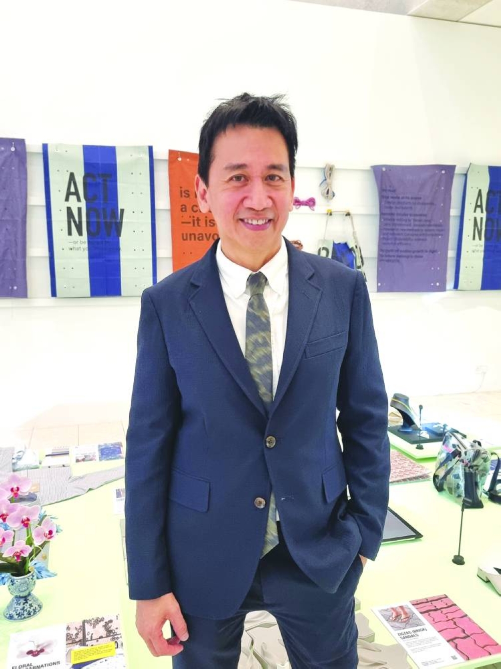 Dr Singh Intrachooto showcases numerous upcycled, tangible, and everyday items at the exhibition. PICTURES: Joey Aguilar