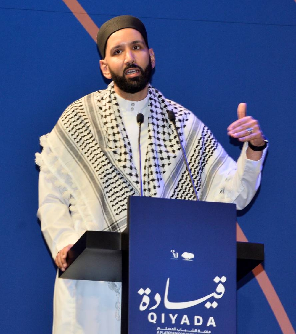 Dr Omar Suleiman addressing the opening session of Qiyada on Friday. PICTURE: Shaji Kayamkulam