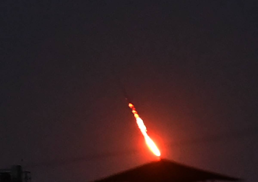 The Ukrainian air defence shoots down a Russian drone above Kyiv during an overnight mass drone and missile strikes on Ukraine on September 20, 2025, amid the Russian invasion of Ukraine. Russia fired 40 missiles and around 580 drones at Ukraine in a "massive attack" that killed three and wounded dozens. (AFP)