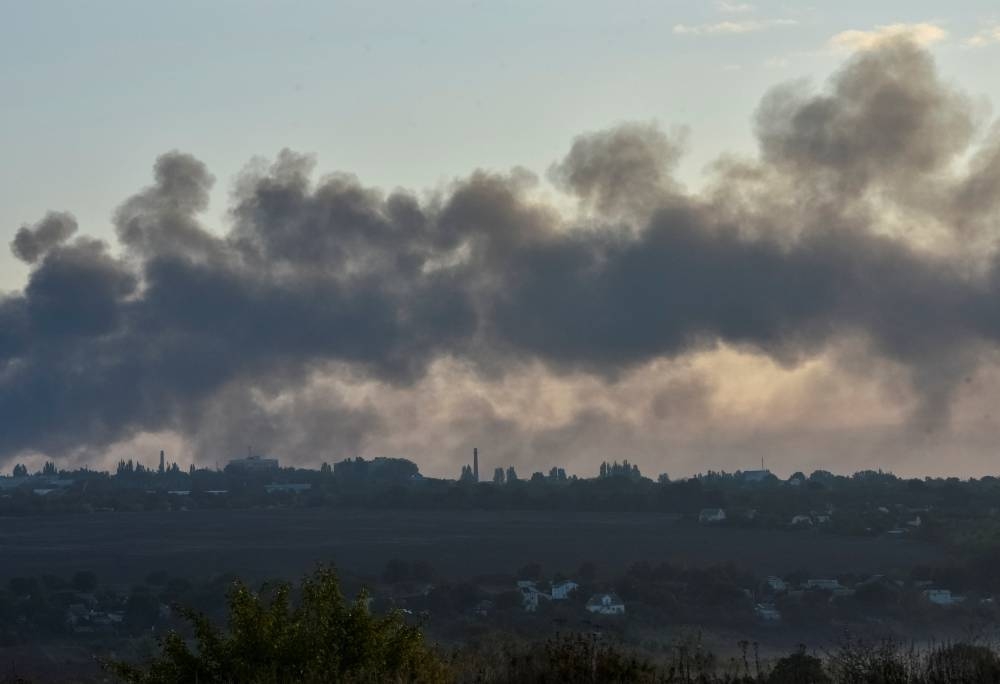 Smoke rises from the city during a Russian drone and missile strike, amid Russia&#039;s attack on Ukraine, in Dnipro, Ukraine September 20, 2025. REUTERS/