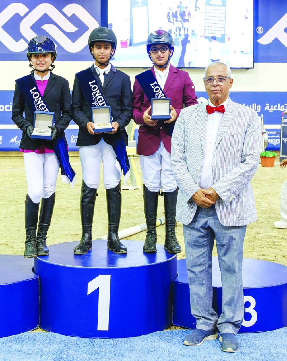 Fahad Talal al-Naimi emerged on top in the Future Riders class at 90cm, followed by Melina Karagiannidi and Khalifa bin Joaan bin Hamad al-Thani.
