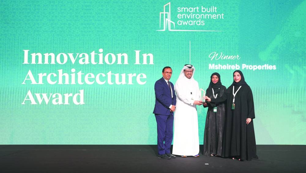 Msheireb Properties receiving the award for innovation in architecture.