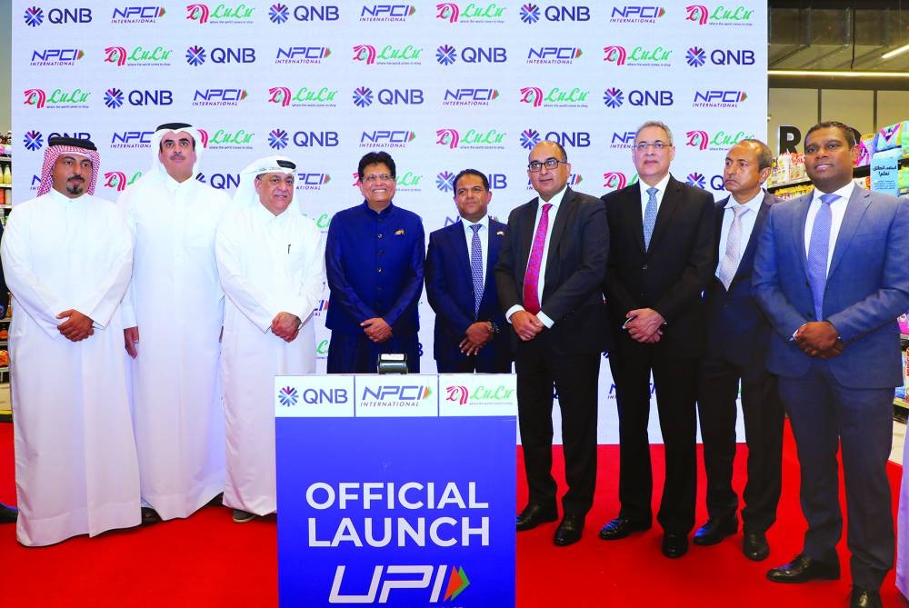 Piyush Goyal, the Minister of Commerce and Industry of India, is preparing to launch India's Unified Payments Interface in Qatar, enabled by QNB at LuLu Hypermarket Qatar yesterday, in the presence of dignitaries from QNB and LuLu Hypermarket.