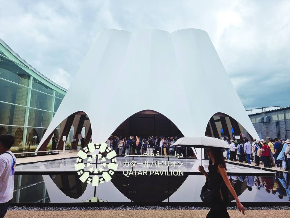 Long queues seen at the Qatar pavilion at the Expo 2025 Osaka.