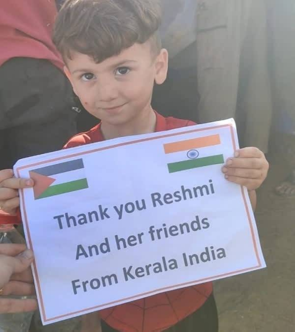 A thank-you note from Gaza has won widespread praise on Instagram and X. 