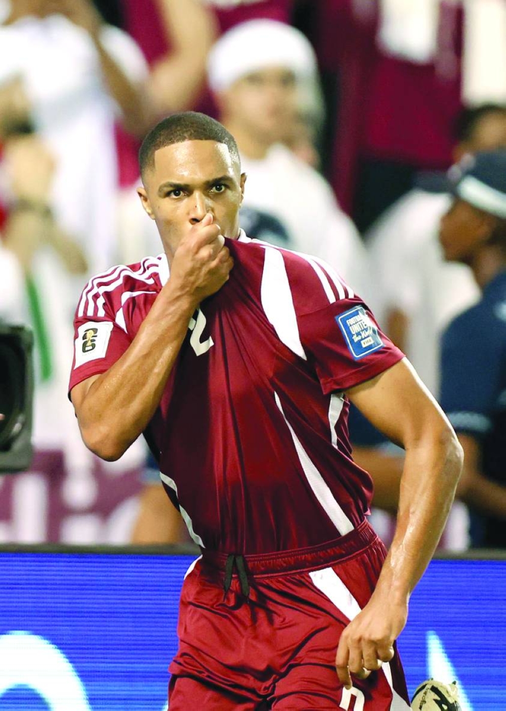 Qatar's defender Pedro Miguel celebrates. AFP
