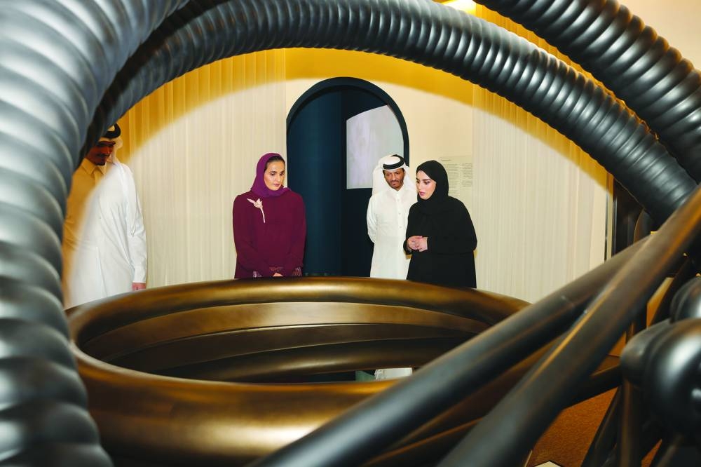 HE Sheikha Al Mayassa bint Hamad bin Khalifa al-Thani unveils ‘A Nation’s Legacy, A People’s Memory: Fifty Years Told’ exhibition on Thursday at the NMOQ.