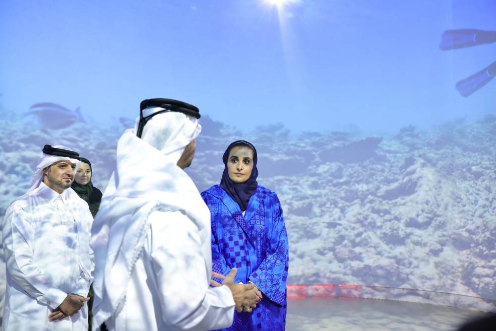 HE Sheikha Al Mayassa bint Hamad bin Khalifa al-Thani, Chairperson of Qatar Museums with other dignitaries
