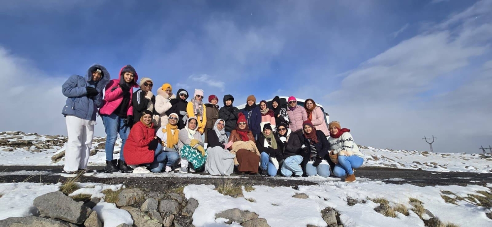 Shahana with her group enjoying their recent trip to Armenia.