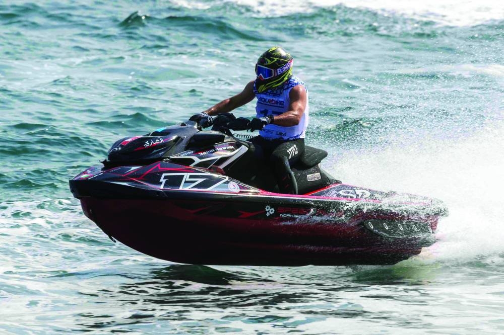 Emirati Amer Hawair in Runabout GP2 Asian Championship action in Qatar.