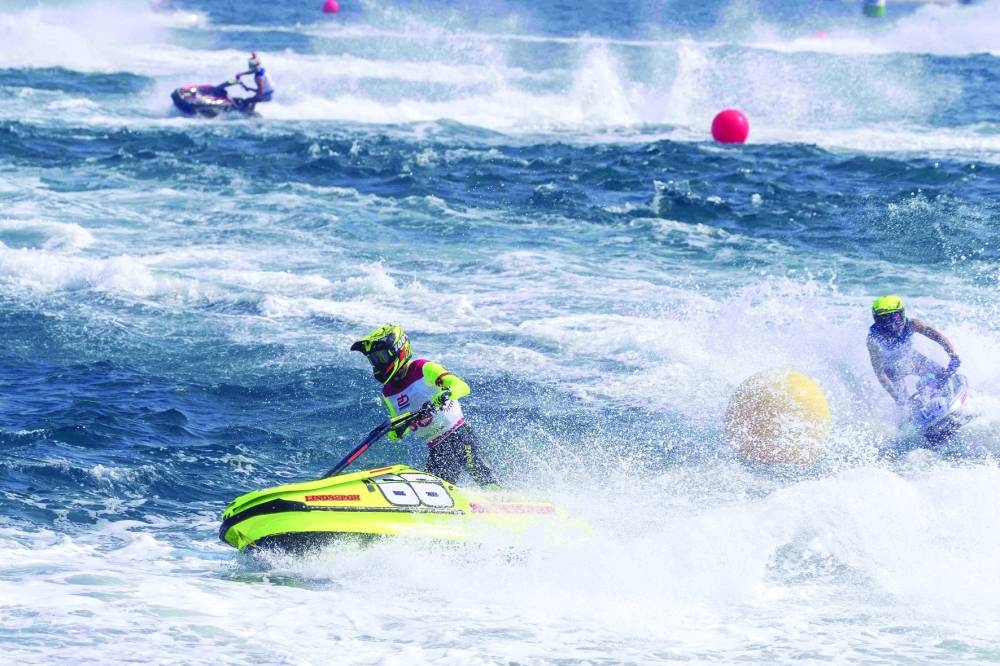 Oliver Koch Hansen in Ski GP1 action in Qatar.