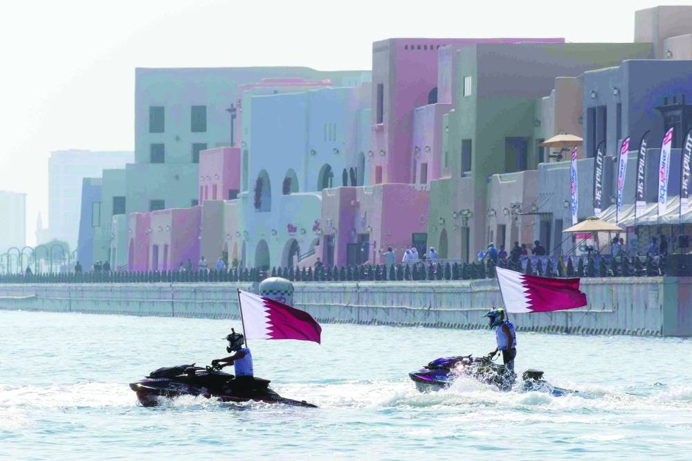 Qatari riders in action at rthe Old Port Doha GP of Qatar.