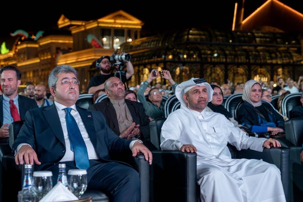 Prof Dr Khalid bin Ibrahim al-Sulaiti, General Manager of Katara and Walid Elfiky, Ambassador of Egypt attend the screening Saturday