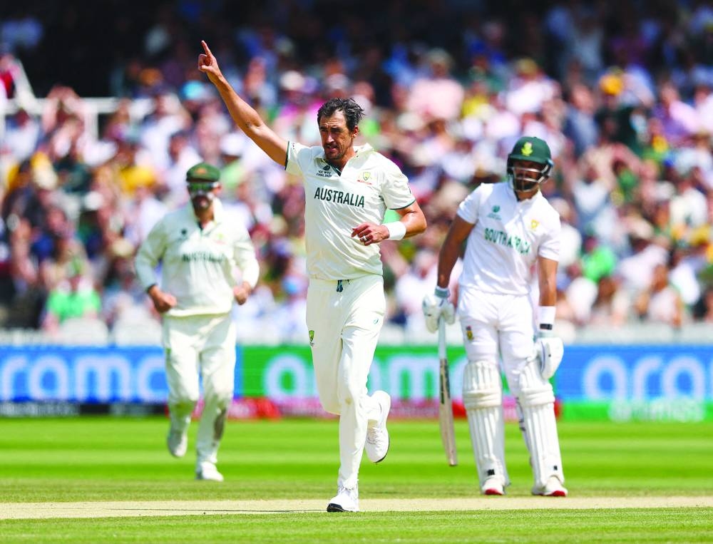 FILE PHOTO: Australia&#039;s Mitchell Starc, in the 2025 ICC World Test Championship Final, in June 2025. Reuters