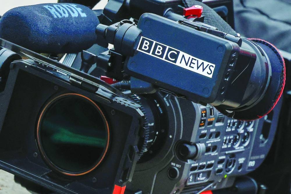 
This photograph shows a BBC News camera kit resting on the floor outside La Sante prison, in Paris, on Monday. (AFP) 