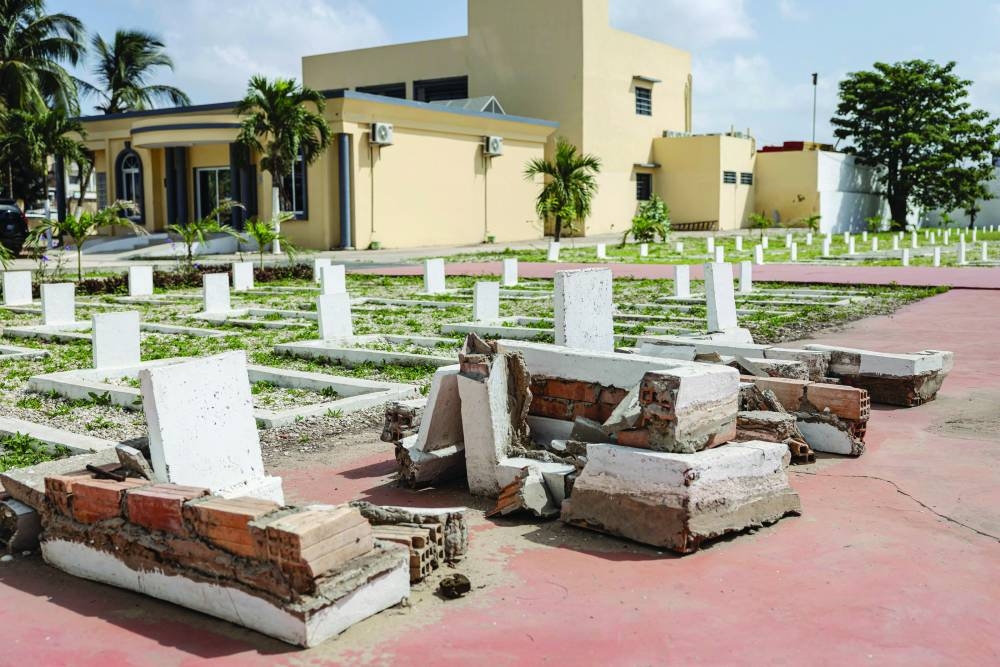A general view of graves that were removed as part of an archeological excavation at the Thiaroye Military Cemetery in Dakar, on October 23, 2025.