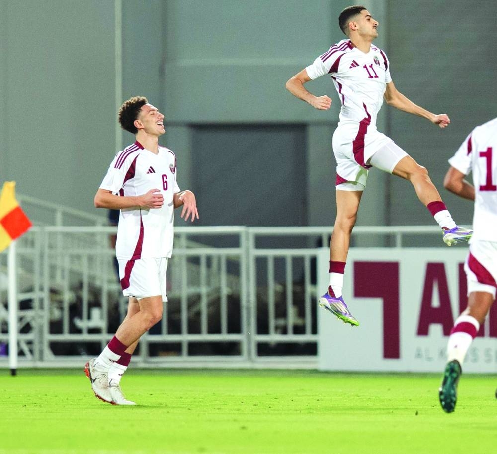 Qatar's Mohammed Khaled marked his first senior appearance with an eighth-minute opener. 