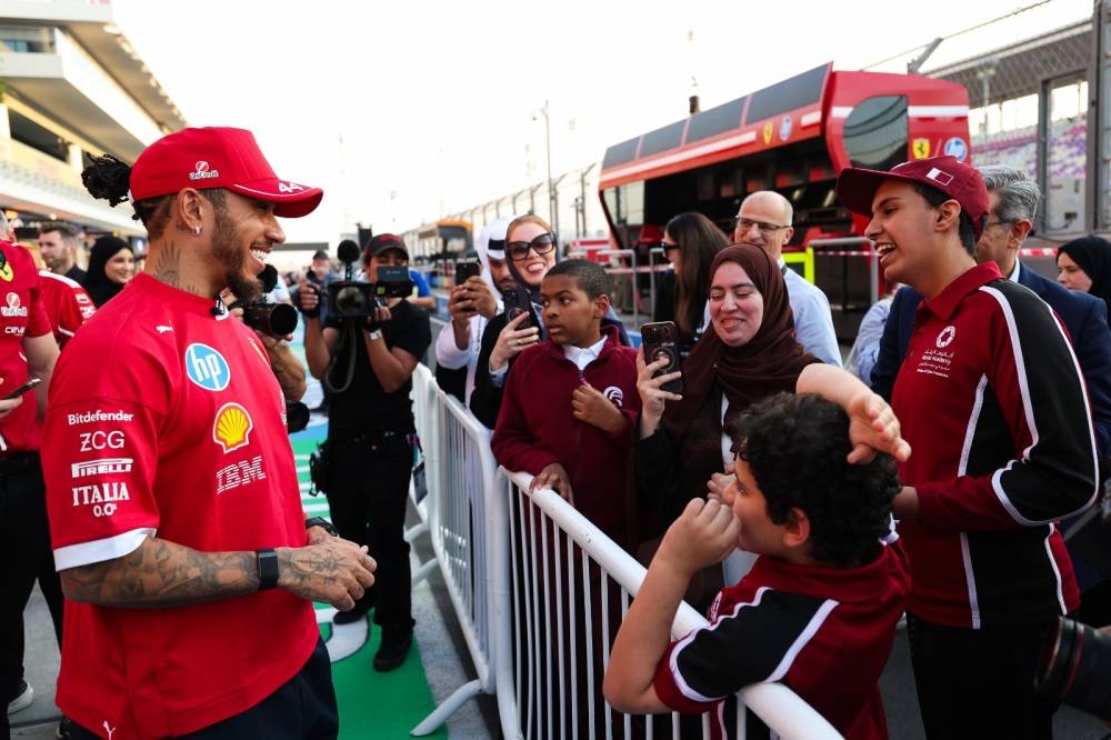 Ferrari’s Lewis Hamilton made a special appearance where children had the chance to meet him, ask questions and get their autograph.
