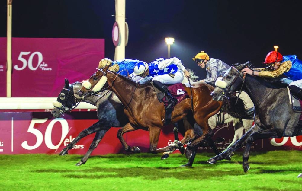 Wathnan Racing’s Mureb won the Purebred Arabian Derby Trial Thursday.