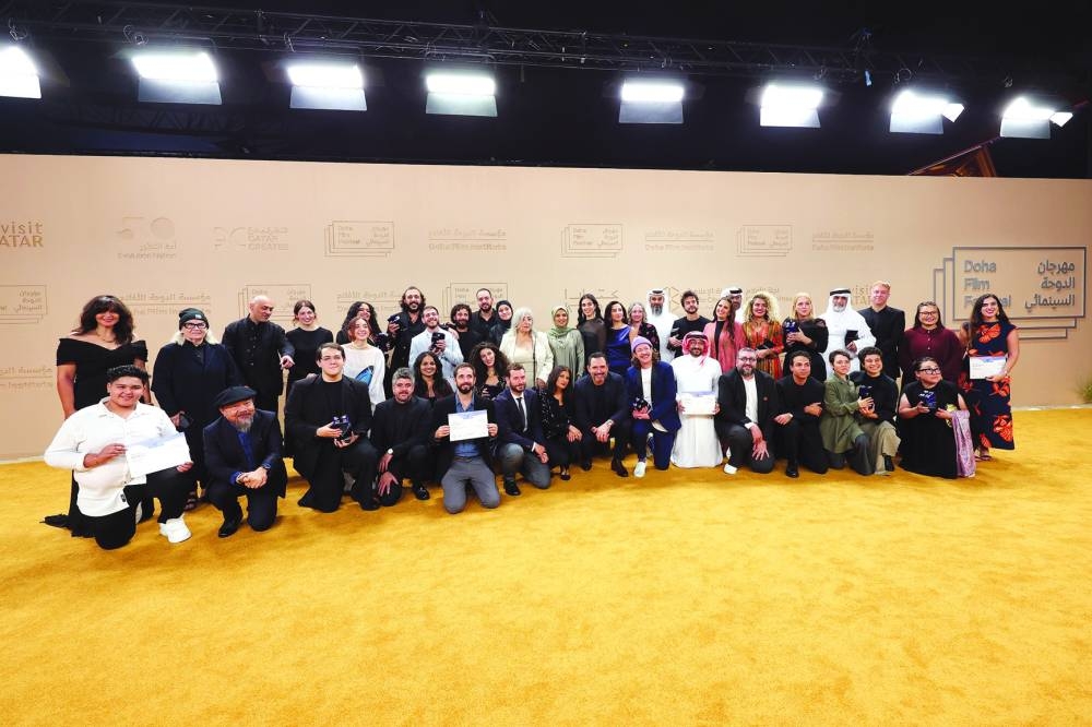 Some of the winners attending 'Closing Night' during the Doha Film Festival 2025. (Photo by Getty Images for Doha Film Festival)