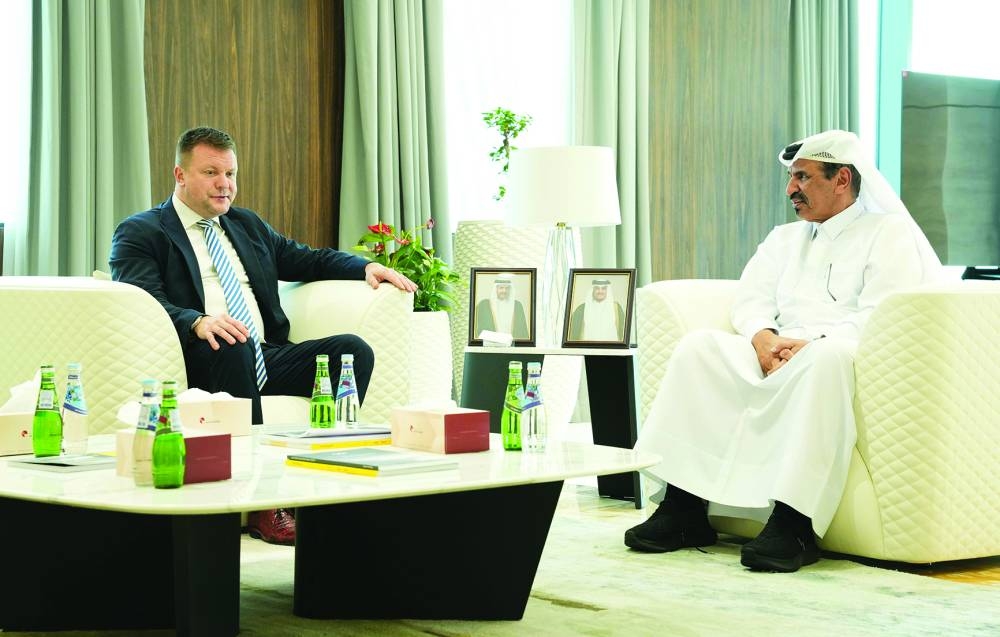 Qatar Chamber first vice-chairman Mohammed bin Towar al-Kuwari held a meeting Monday with Ville Skinnari, a member of the Finnish Parliament and chairman of the Qatar Finland Friendship Group, who participated in the recently concluded Doha Forum 2025.