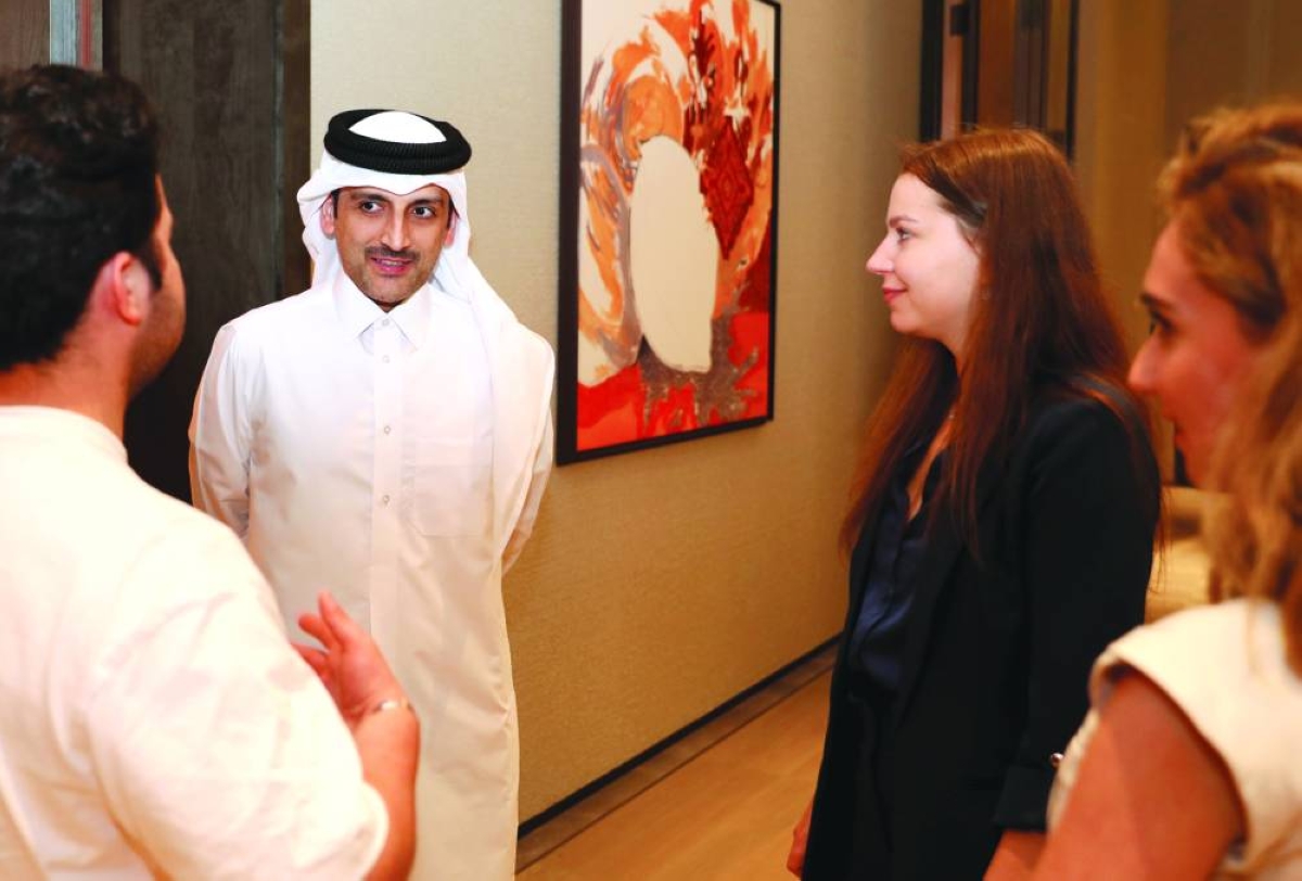 Hamad al-Tamimi, Executive Director of Qatar Chess Association, before FIDE press conference in Doha Thursday.