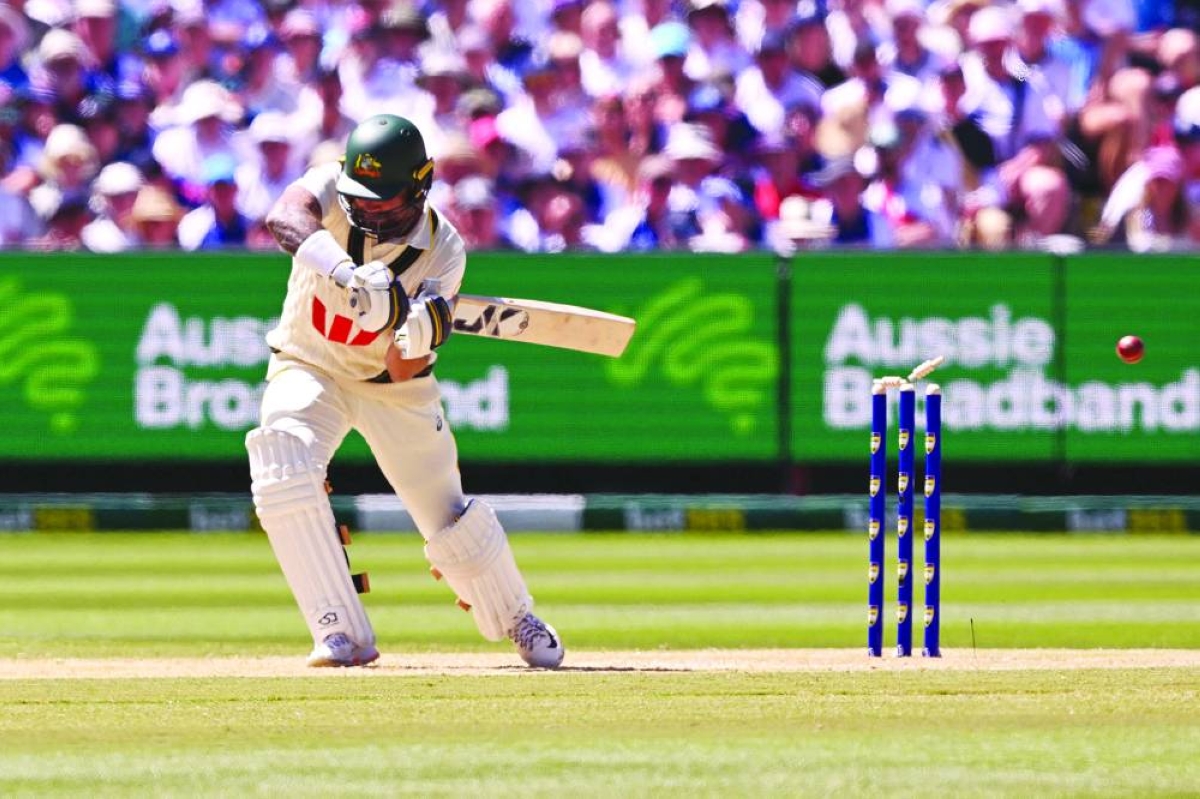 Australian batsman Jake Weatherald is bowled by England's Ben Stokes on the second day of the fourth Ashes cricket Test match between Australia and England at the Melbourne Cricket Ground (MCG) in Melbourne on December 27, 2025. (Photo by William WEST / AFP) / --IMAGE RESTRICTED TO EDITORIAL USE - STRICTLY NO COMMERCIAL USE--