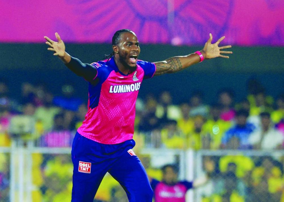 FILE PHOTO: Cricket - Indian Premier League - IPL - Rajasthan Royals v Chennai Super Kings - ACA Stadium, Guwahati, India - March 30, 2025 Rajasthan Royals' Jofra Archer appeals REUTERS/Stringer/File Photo