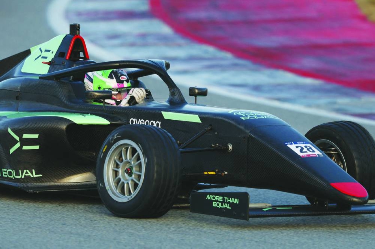British driver Skye Parker takes part in a test training session at the Circuit de Barcelona-Catalunya in Montmelo, Barcelona province, on December 16, 2025. In the United Kingdom, often described as the cradle of Formula 1, efforts are being made at every level of motorsport to tackle gender inequality on the track and bring more girls into the paddock. (Photo by Lluis GENE / AFP)