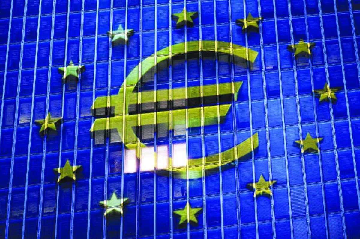 A projection of the euro currency sign is pictured on the facade of the European Central Bank (ECB) headquarters in Frankfurt am Main, western Germany. The ECB last month signalled it was in no hurry to adjust policy any further, cementing market ​expectations that it would keep ‌its 2% deposit rate steady through all of 2026.