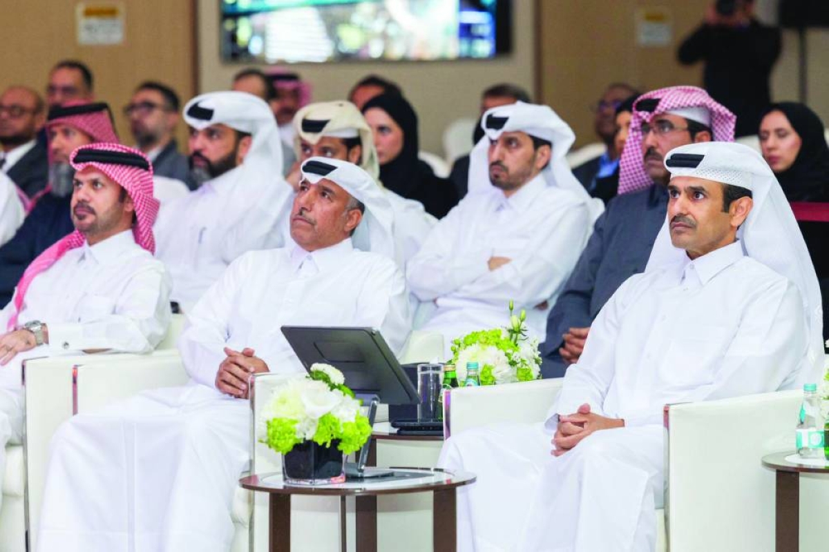 The Minister of State for Energy Affairs His Excellency Saad Sherida al-Kaabi (right), who is also chairman of Nebras Energy, during the announcement of the Nebras Energy brand.