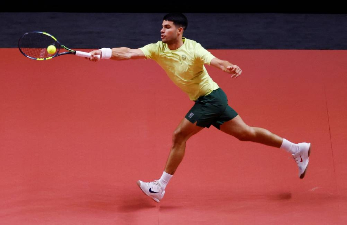 Hyundai Card Super Match - Carlos Alcaraz v Jannik Sinner - Inspire Arena, Incheon, South Korea - January 10, 2026
Spain's Carlos Alcaraz in action during his Hyundai Card Super Match against Italy's Jannik Sinner REUTERS