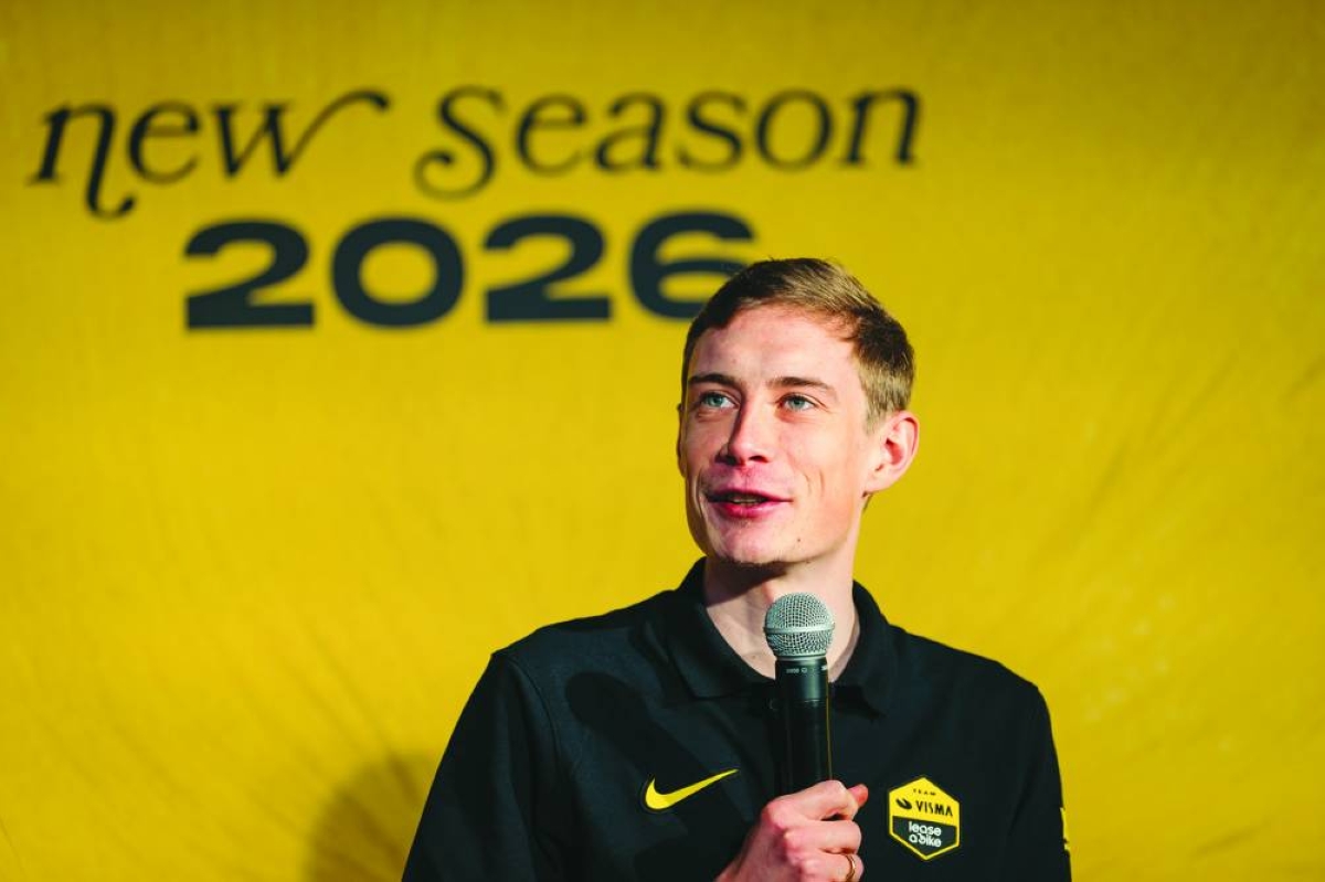 Jonas Vingegaard, who represents Visma-Lease a Bike, Tuesday at his team’s media day in Nucia, on Spain’s Costa Blanca. 
(@vismaleaseabike)