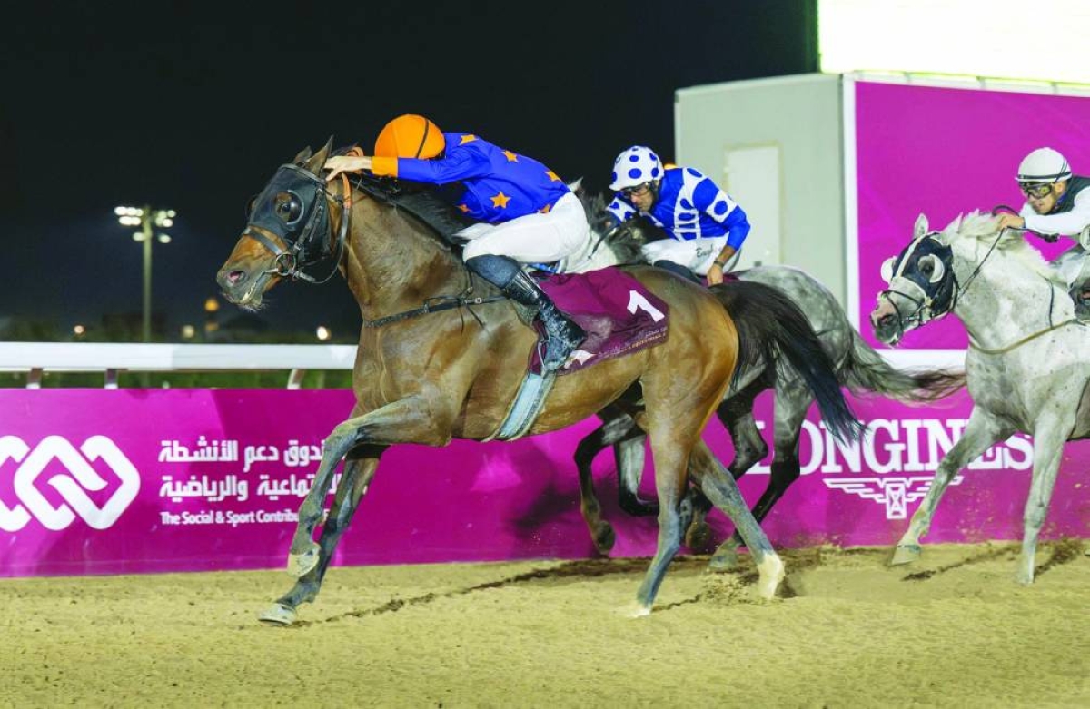 Jockey Pierre Charles Boudot guided Posuelo Py to the Al Kharrara Cup win at the Al Rayyan Racecourse Wednesday. 
