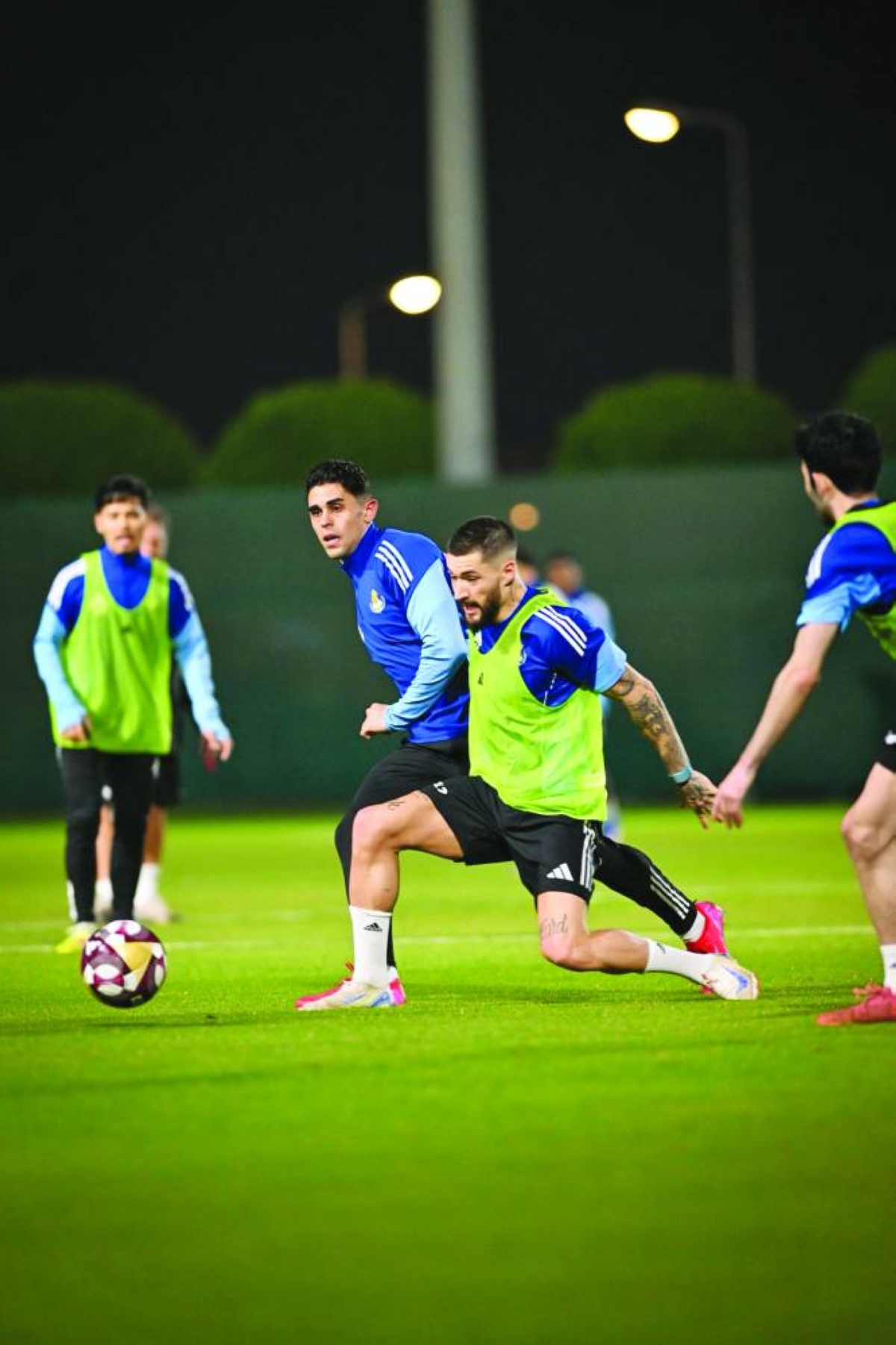 Al Gharafa players at a training session.