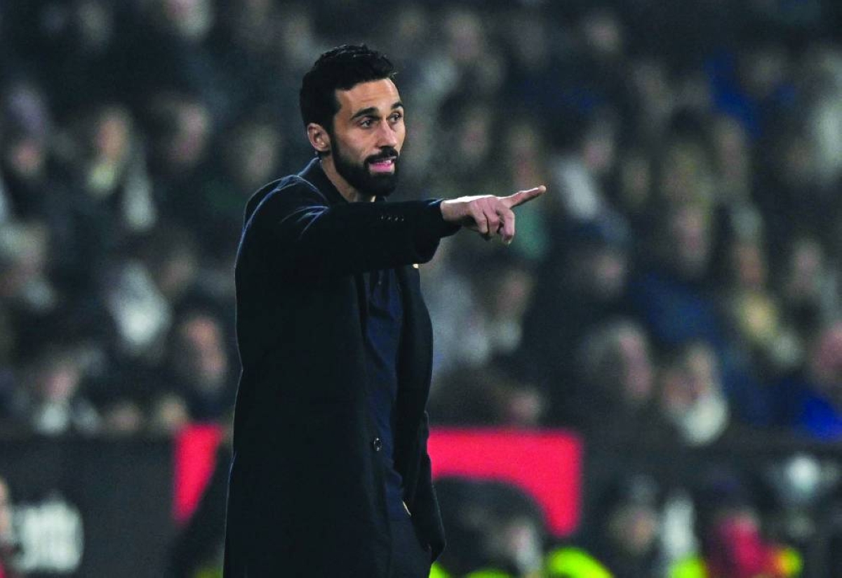 Soccer Football - Copa del Rey - Round of 16 - Albacete v Real Madrid - Estadio Carlos Belmonte, Albacete, Spain - January 14, 2026
Real Madrid coach Alvaro Arbeloa reacts. REUTERS