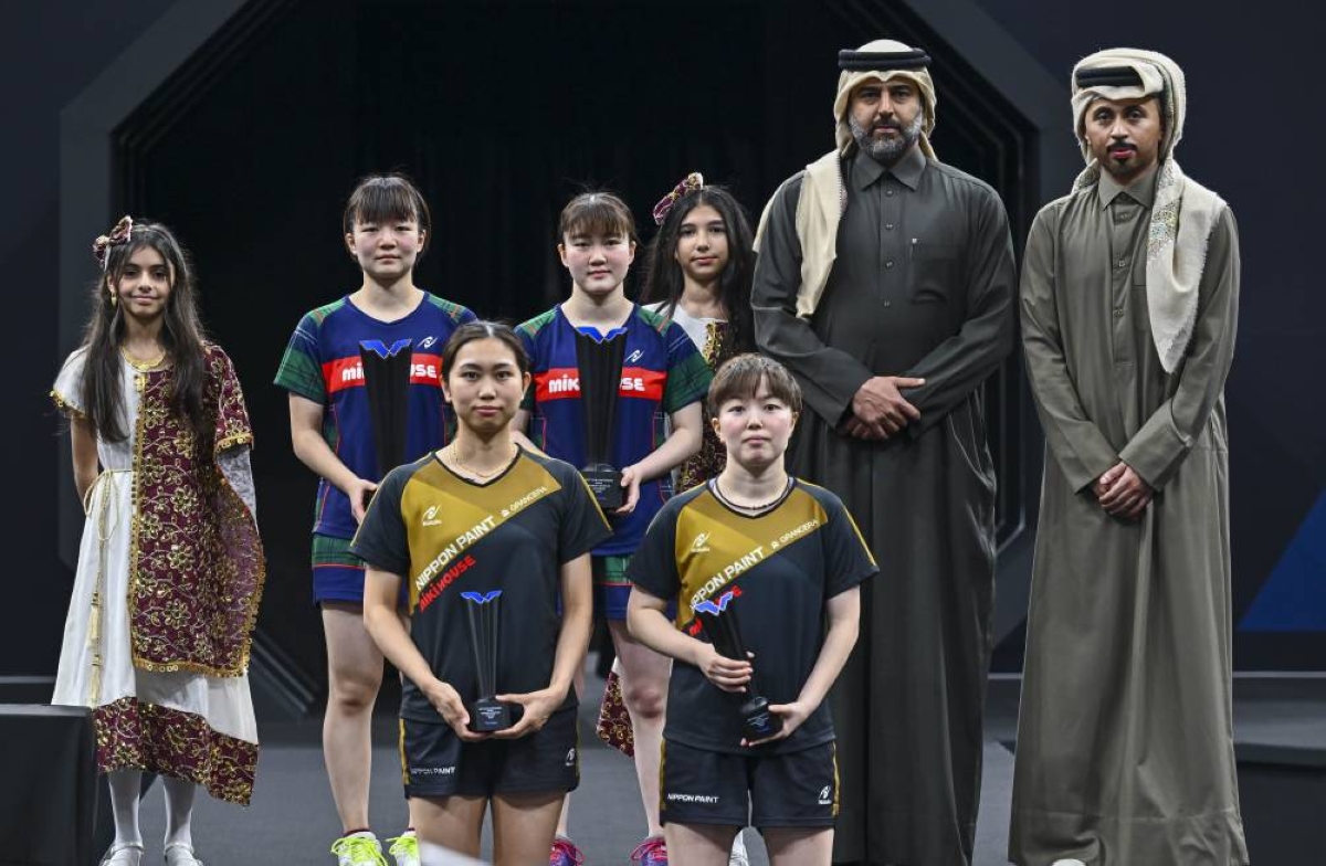 The women's doubles final at the WTT Star Contender Doha 2026 in Qatar - an all-Japanese matchup - was won by Saki Shibata and Hitomi Sato. They defeated Satsuki Odo and Sakura Yokoi 3-0 (12-10, 11-4, 11-9).

