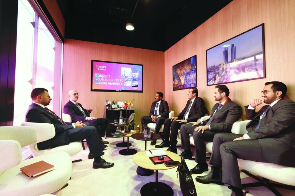 His Excellency Sheikh Faisal bin Thani bin Faisal al-Thani, Minister of Commerce and Industry, with Khalifa bin Abdullah al-Ajeel, Minister of Commerce and Industry of Kuwait.