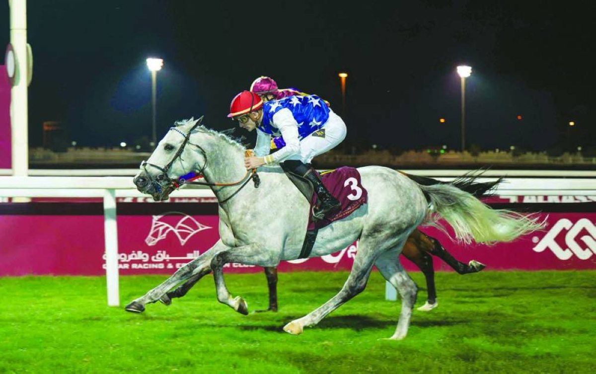 Jockey Lukas Delozier rode Caid Du Soleil to the Al Judhay Cup win at the Al Uqda Racecourse Wednesday. PICTURES: Juhaim