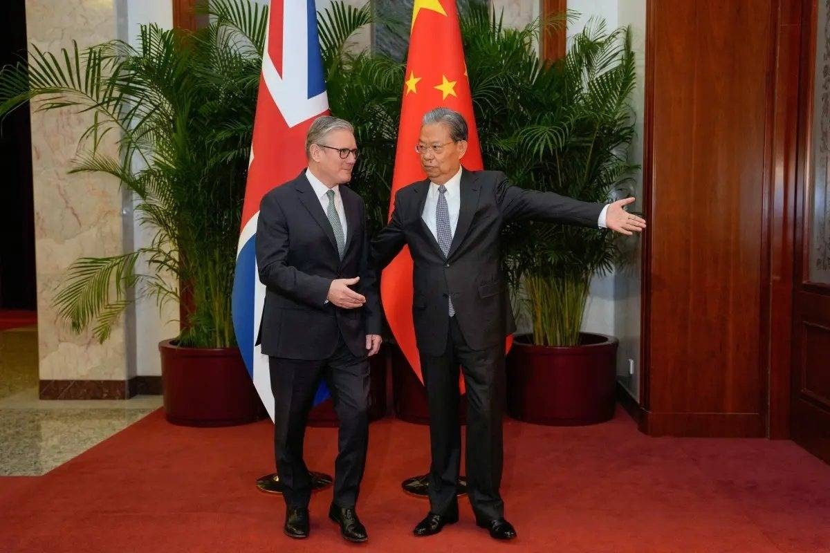 British prime minister Starmer arrives in China