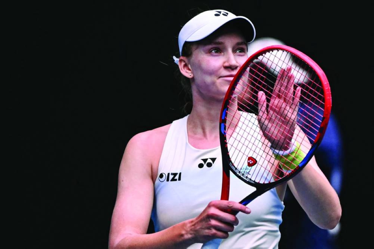 Kazakhstan's Elena Rybakina celebrates victory against Poland's Iga Swiatek during their women's singles quarter-final match on day eleven of the Australian Open tennis tournament in Melbourne on January 28, 2026. (Photo by WILLIAM WEST / AFP) / -- IMAGE RESTRICTED TO EDITORIAL USE - STRICTLY NO COMMERCIAL USE --