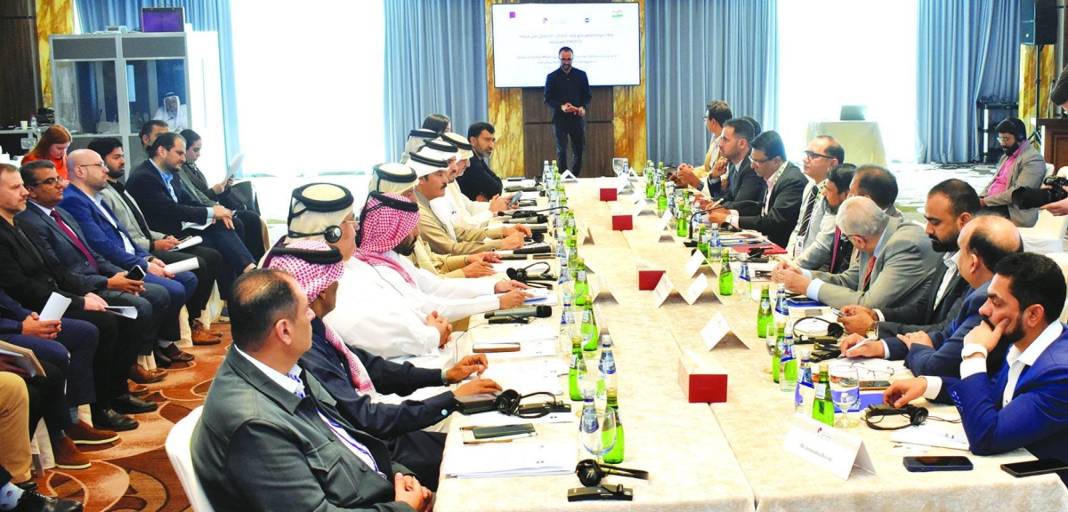 Officials of Qatar Chamber and the PHD Chamber of Commerce and Industry during a B2B meeting held in Lusail Wednesday. 
PICTURE: Thajudheen