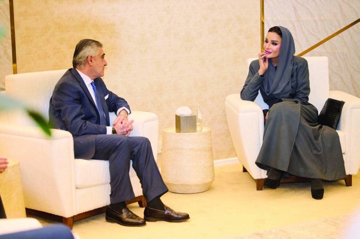 Sheikha Moza meets international officials on sidelines of Web Summit Qatar