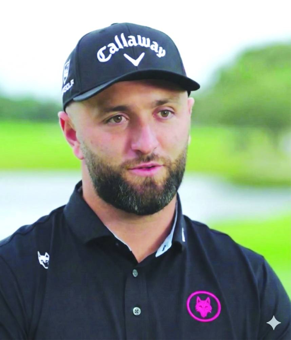 
Jon Rahm of Spain gives an interview ahead of the LIV Golf season opener in Riyadh. 