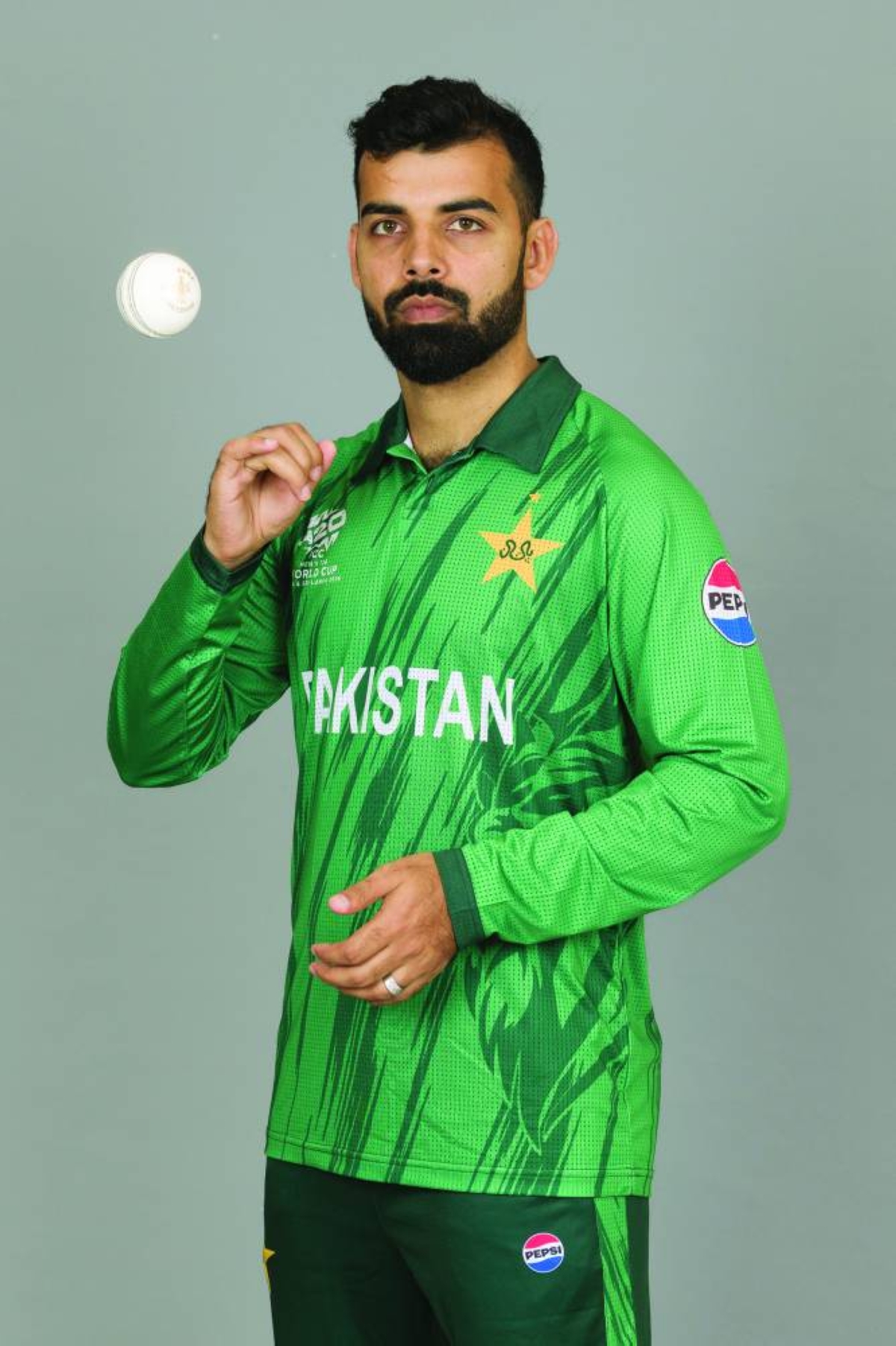 
Right arm leg-spinner Shadab Khan. 