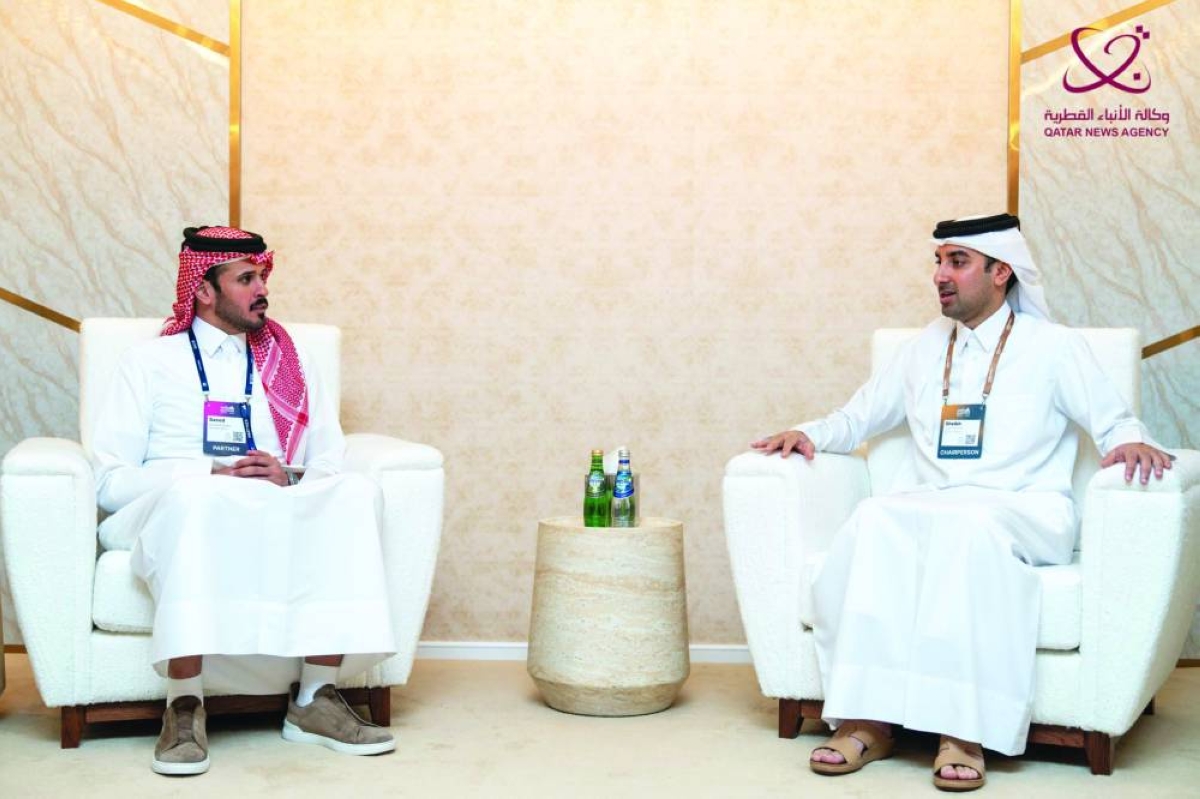 
HE the Director of the Government Communications Office and Chair of the Permanent Committee for Hosting the Web Summit Sheikh Jassim bin Mansour bin Jabor al-Thani speaking to QNA. 