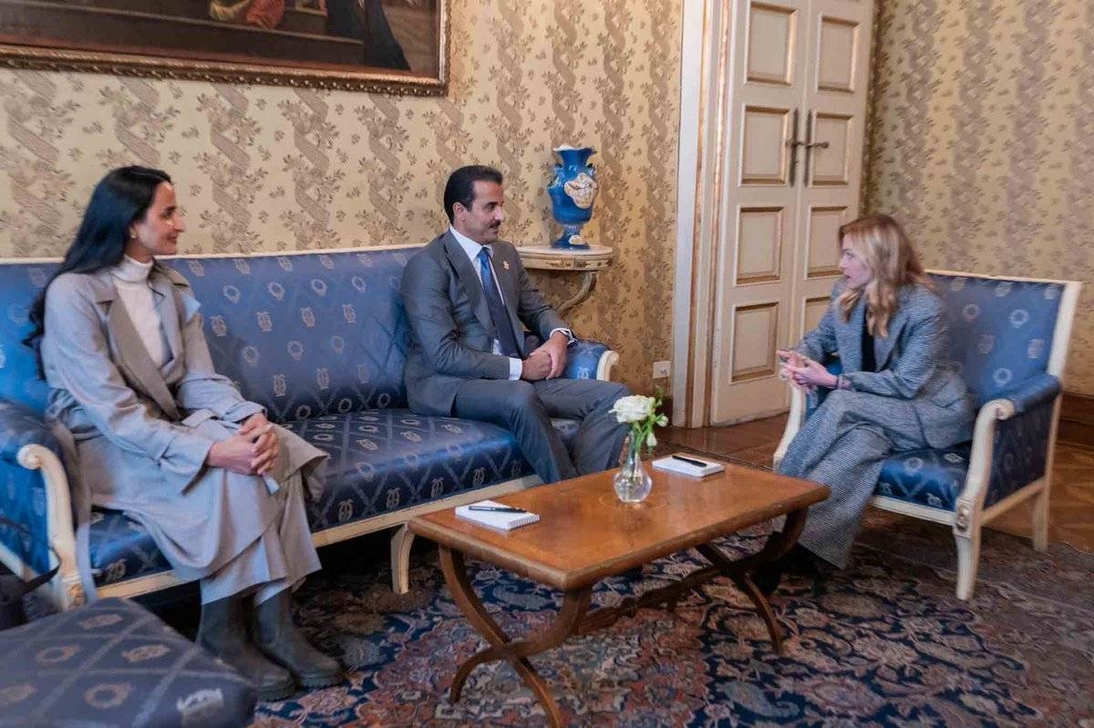 HH the Amir meets Italian Prime Minister